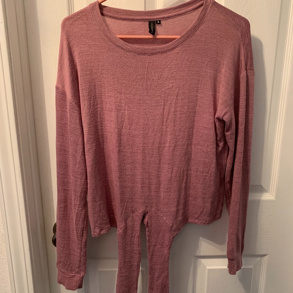 Long Sleeve Front Tie Top